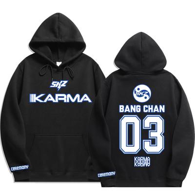 Moletom Vintage com Estampa Gráfica Stray Kids Feminino Masculino Casual Hip Hop Streetwear Manga Longa Fleece Pulôver Unissex