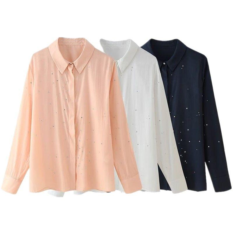 Fashion Style 2024 Autumn New Women's Clothing Stylish Easiest for Match Long Sleeves Jewelry Embroider Shirt 4786257