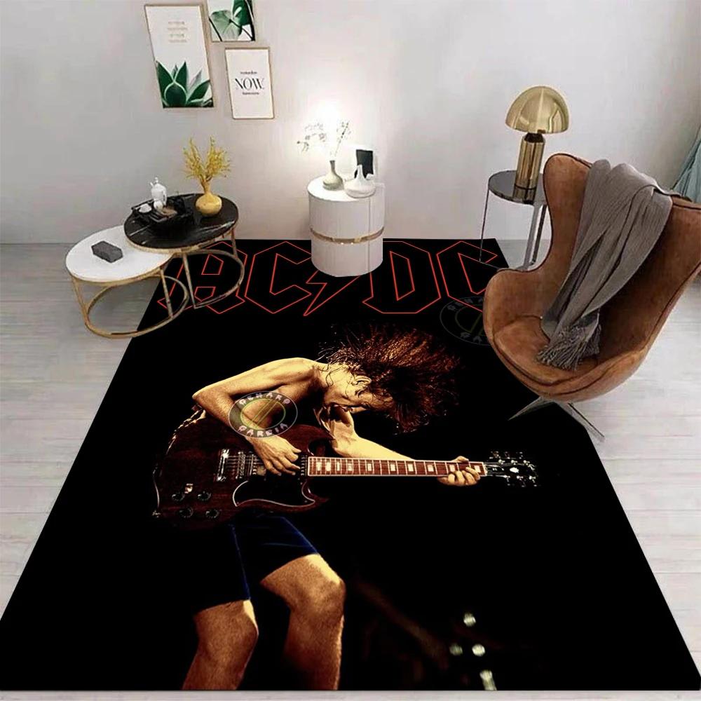 BAND A-AC-DC Prints Carpet Modern Home Living Room Decor Rugs Music Design Room Decor Floor Mat Non Slip Washable Birthday Gift