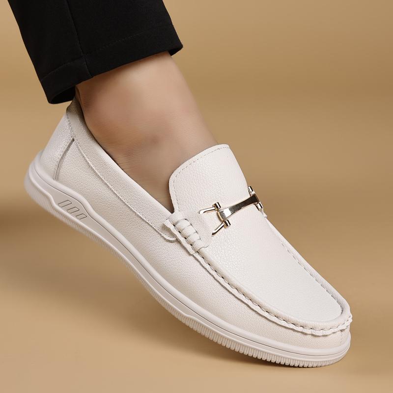 Casual men's loafers Classic and high-quality styles Formal office and leisure party Black and white leather shoes Hot