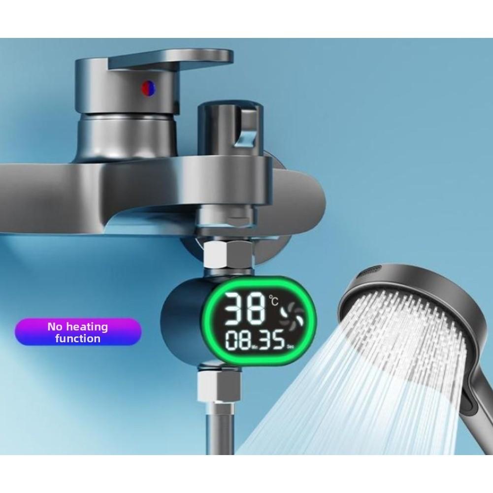 Durchflussbetriebenes Duschthermometer mit digitaler Echtzeitanzeige, Wasserbetrieben, keine Batterie erforderlich, Farbwechselnde Temperaturanzeige für Badezimmer Saf