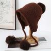 New Autumn and Winter Cute Hairball Ear Protection Knitted Hat, Cold Protection and Warmth, Big Head Circumference and Small Wool Hat