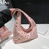 2025 Gothic Rivet Women's Cross-Body Commuter Bag - Large Capacity Bucket Style