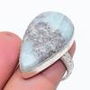 Natural Larimar Gemstone Handmade 925 Sterling Silver Jewelry Ring Size 7 F8W13