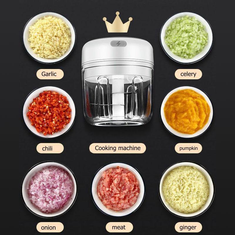 Electric Mini Garlic Chopper Electric Garlic Masher with USB Charging Food Slicer Processor