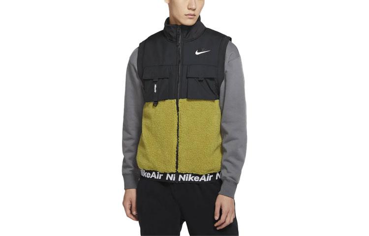 Nike Vests Men s Tent Yellow Green Stand Collar Moderate Other CU4175-377 XL