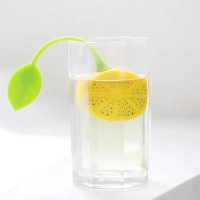 Mutfak Küçük Limon Şekli Sevimli Çay Süzgeci Gıda Sınıfı Silikon Demlik Limon Kilit Çay Fincanı Süzgeci Ev Tipi Pratik Alet