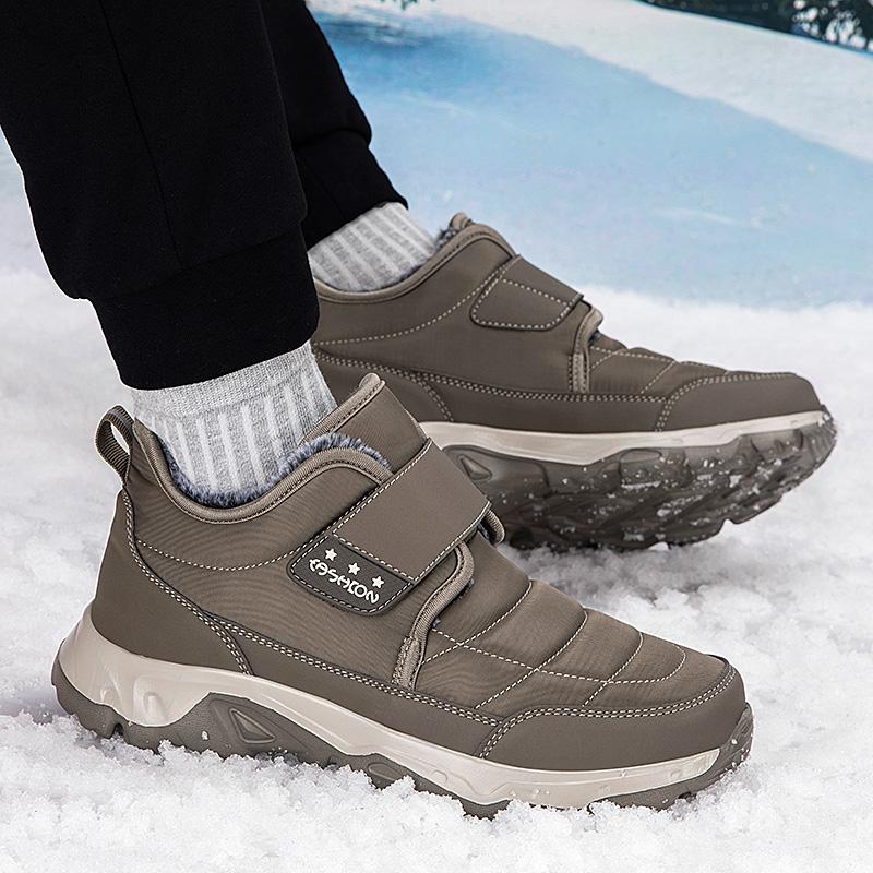Winter Women's Plush Walking Shoes Men Cotton Shoes Anti-slip Snow Boots Warm Ankle Boots Outdoor Trekking Sneakers