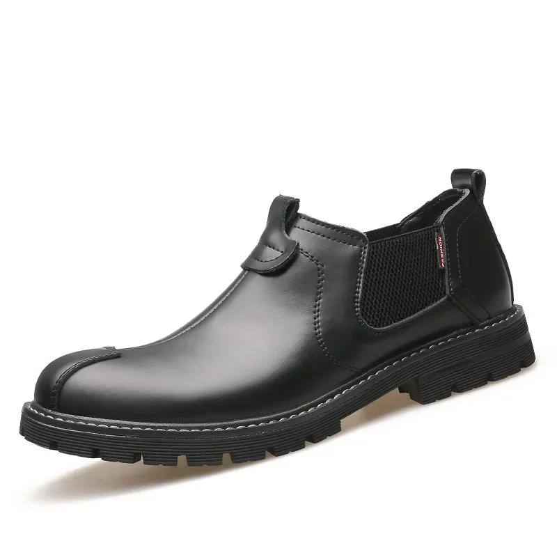 Autumn Early Winter Oxfords Mens Casual Shoes British Style Flat Fashion Brand Male Footwear Non-slip Black Brown D218