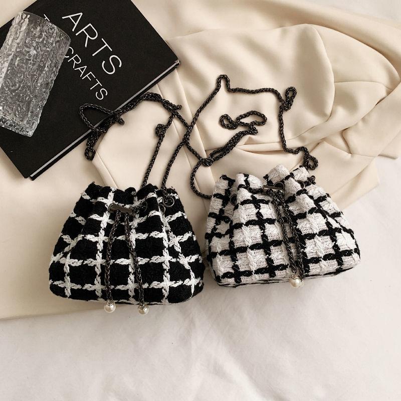 Lucky Bag Bag Women's Retro Small Fragrance Style Chain Bucket Bag Crossbody Small Bag