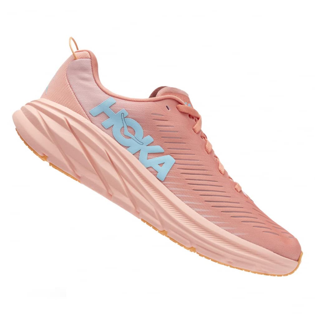 HOKA Rincon 3 Wide Track Field Running Size Coral and Baby Pink Women's & Shoes, 25.0,