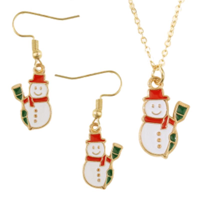 Trendy Christmas Jewelry Set: Santa Claus Earrings & Necklace
