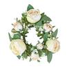 Artificial Rose Flower Candle Wreath Valentine's Day Candle Stand Rings for Pillars Wine Bottle Wedding Decoration