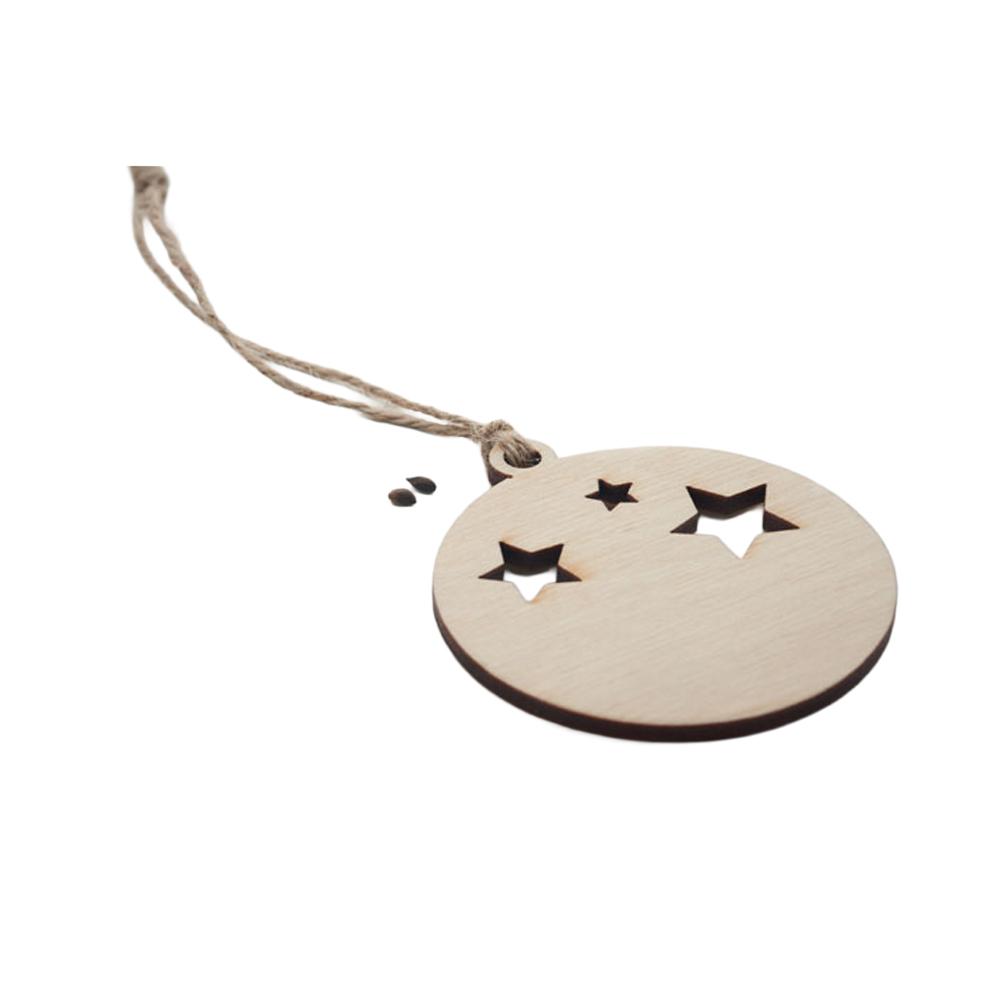 MidOcean Roseed Wooden Bauble Christmas Hanging Ornament