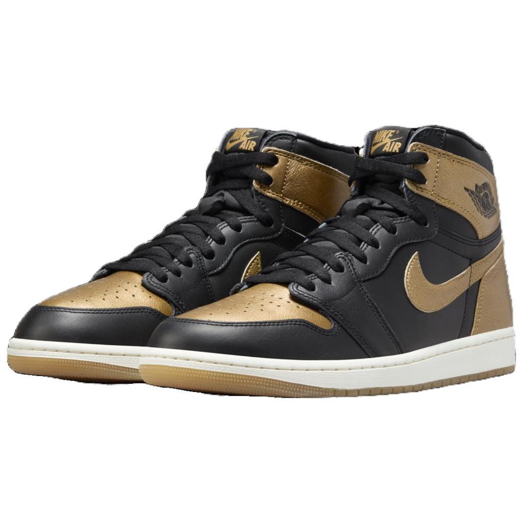 Air Jordan 1 Retro High OG Black Gold Unisex Sneakers Metallic-Gold Sail DZ5485-071