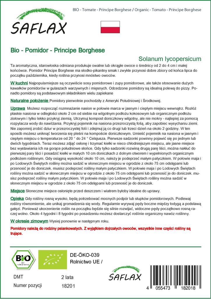 SAFLAX Garden in the Bag - Organic - Roșii - Principe Borghese - 10 semințe - Cu substrat într-o pungă potrivită - Solanum lycopersicum