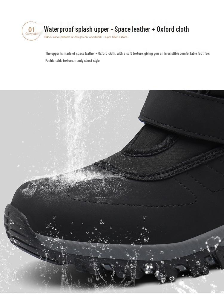 Women's Cross-Border Plus Size High-Top Fleece-Lined Snow Boots for Autumn and Winter