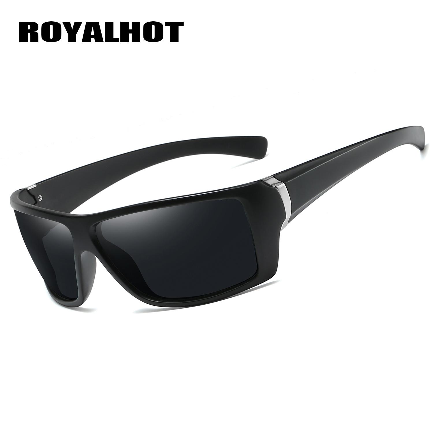 RoyalHot унисекс поляризационные синие спортивные солнцезащитные очки винтажные — фото 18