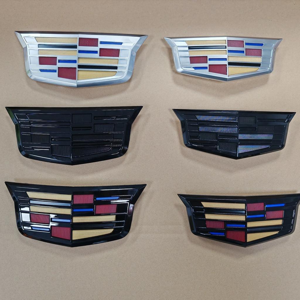 ABS Bil Frontgrill Logo Emblemdetalj for Cadillac CT4 CT5 CT6 XT5 XT6 Auto Bakluke Merke Klistremerke Erstatningstilbehør