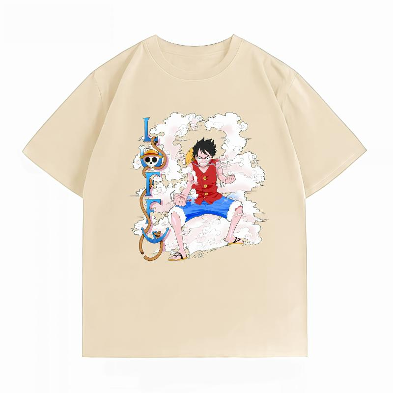 Unisexs Clothing New 100 Cotton Breathable Summer Tshirt One Piece Luffy Print Casual Streetwear Unisexs Tshirt