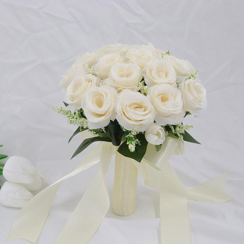 Korean Style Bridal Bouquet for Weddings - Artificial Flower Ball for Bridesmaids & Photo Props