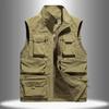 Men's Multi-Pocket Lightweight Outdoor Vest - Stand Collar, Breathable for Fishing, Mountaineering, Photography & Workwear.