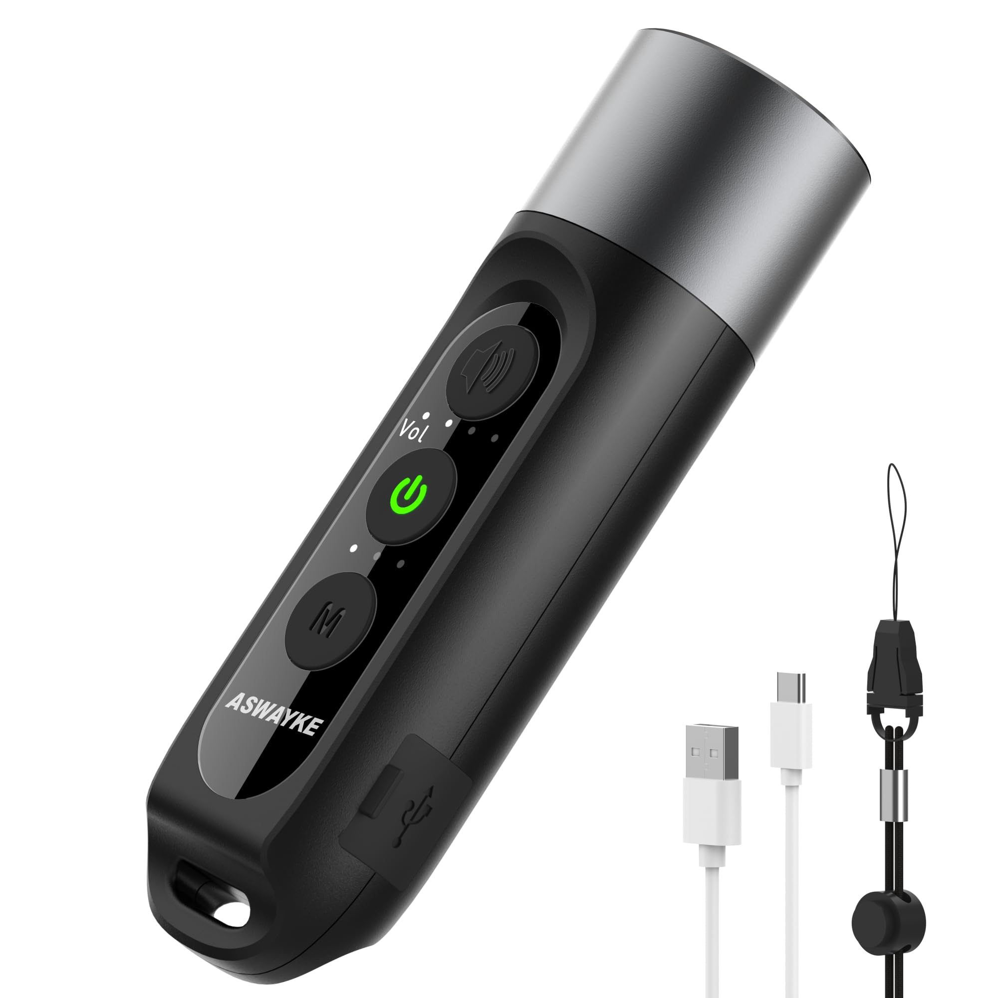 ASWAYKE Electronic Whistle, IPX5 Waterproof, High Volume 125db, Rechargeable 1000mAh, 4 Levels, 3 Whistle Sounds, Electronic Whistle for Sports, Refer