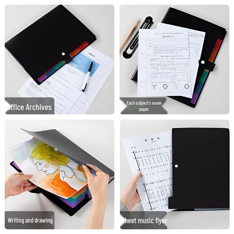 7-Pocket Rainbow Colored PP Accordion File Folder