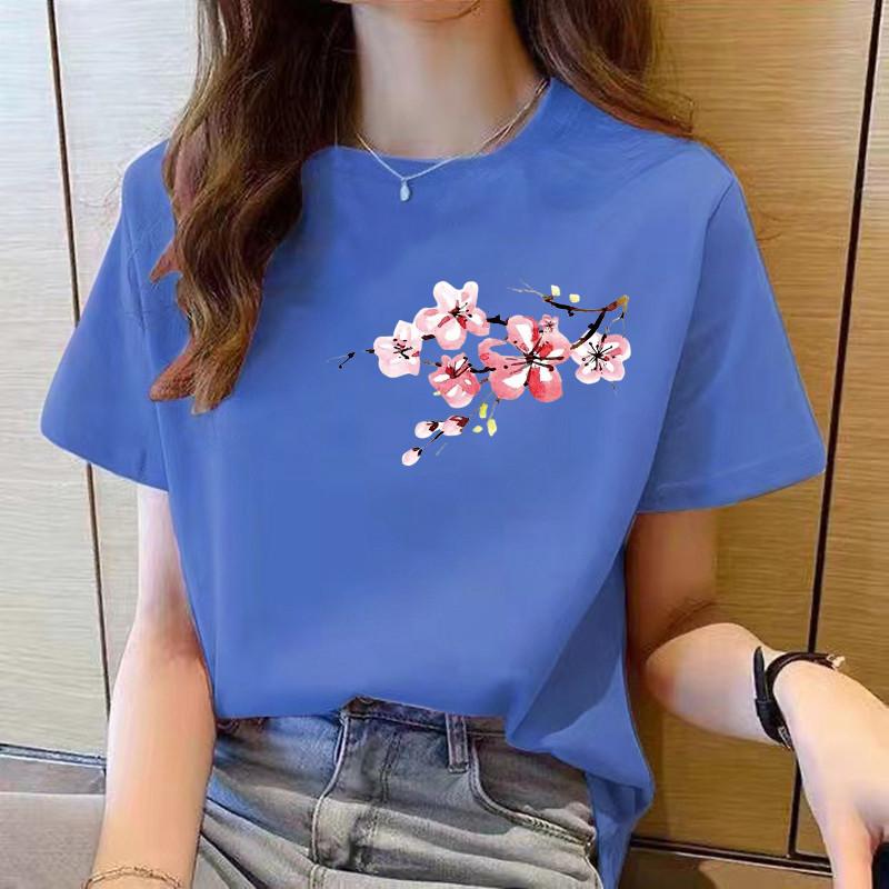 Women's Clothing Short Sleeved Top Women's T-shirt Red Top Women's T-shirt Summer Round Neck Women's Clothing Short Sleeved T-shirt Women's Top