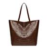 2026 Simple And Versatile Crocodile Print Tote BagLarge Capacity Fashion Handbag Vintage Design ShoulderWomen's Bag