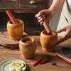 Solid Wood Garlic Mortar & Pestle