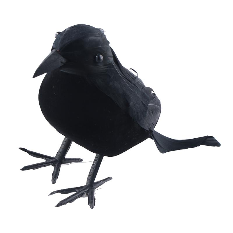 Halloween Corvo Nero Puntelli Realistico Corvo Spettrale Piumato Corvi Decorazione Casa