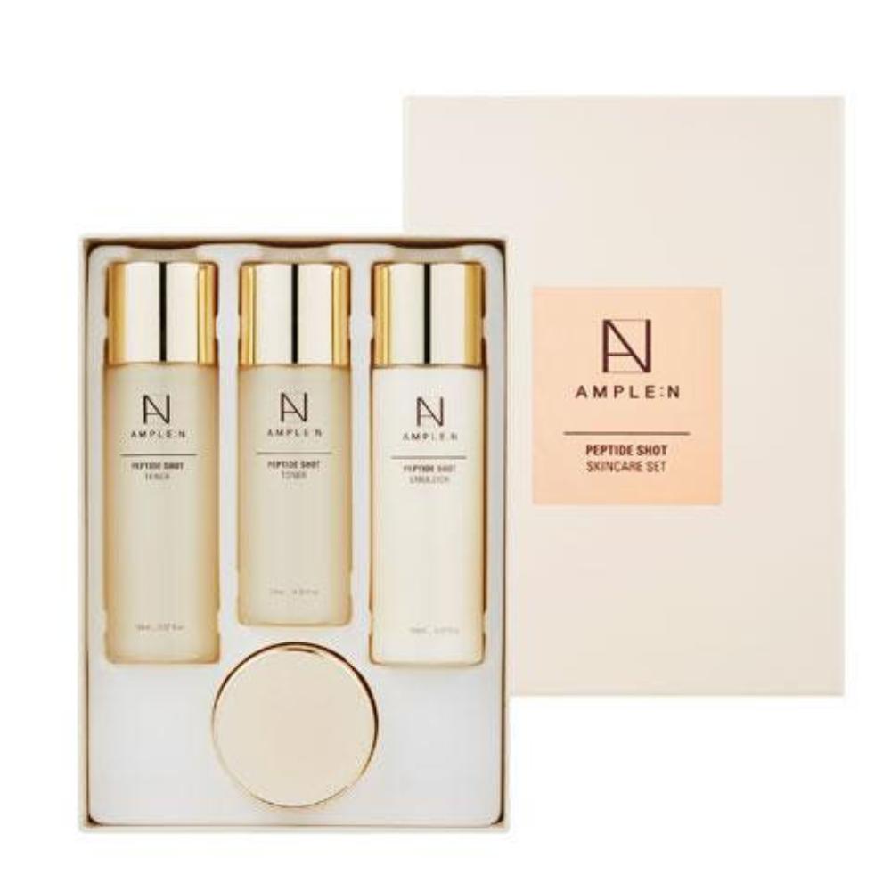 

Ample:N Peptide Shot Skincare 4-Step Set – Toner, Emulsion & Cream for Firming Care