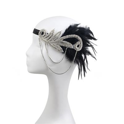 20s Flapper Women Costume Gatsby Party Headband Necklace Earrings 1920s Vintage Cos-play Party Costume Accessories Set
