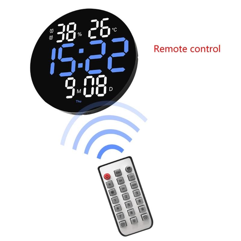 Modern LED Alarm Clock with Remote Control 10inch Display Screen Clear andEasy Read Digital Wall Clock
