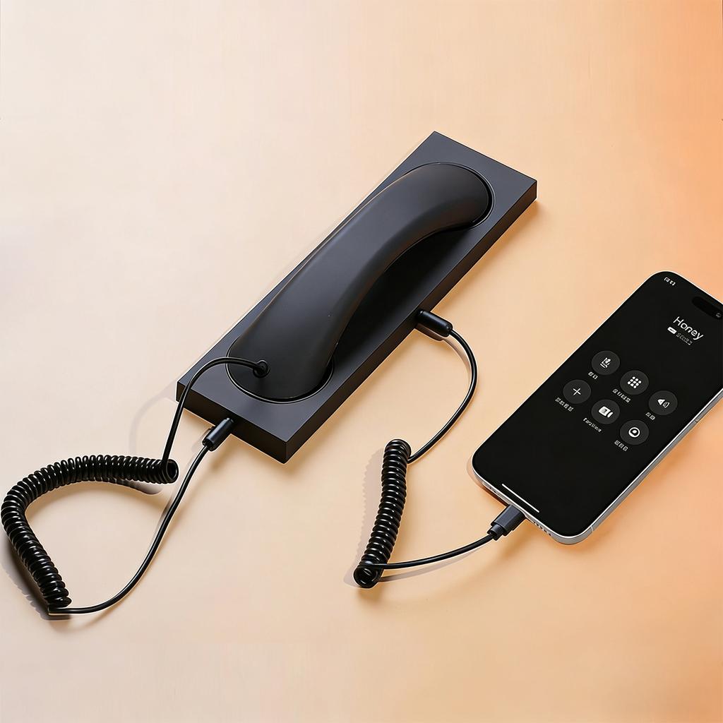 Retro Phone Handset Fit for 17 16 Retro Type C Wired Plug In Handheld Phone Handset with Microphone