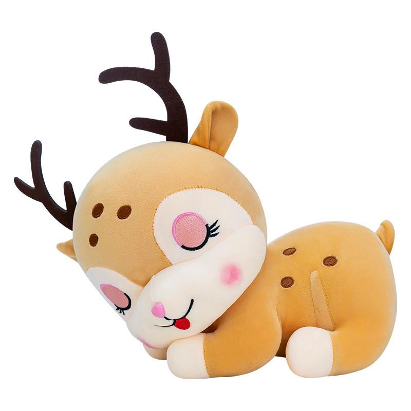 Plush Cartoon Deer Toy Stuffed Animal Doll Pp Cotton Filling Holiday Child Gifts