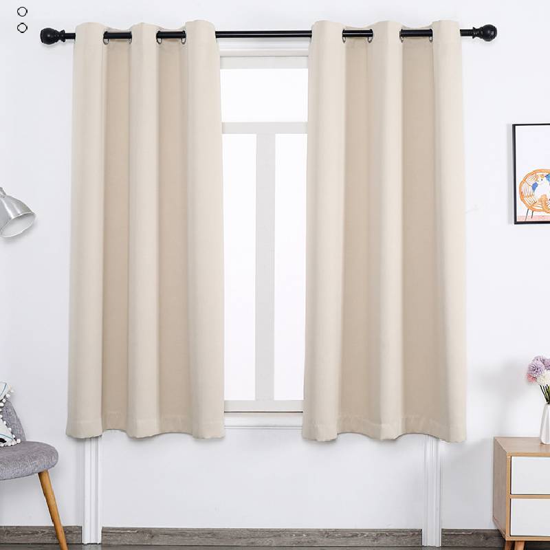 Contemporary Solid Color Curtains With Heavy Light Blockage For Bedroom And Lounge