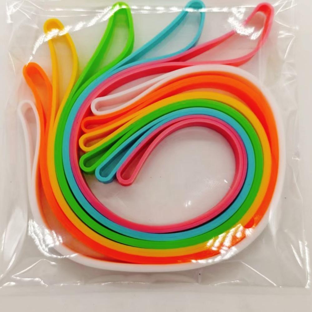 6/12 Pcs Random Colors Rubber Bands Colorful Reusable Planner Elastic Bands Stretchable Silicone Elastic Rubber Bands