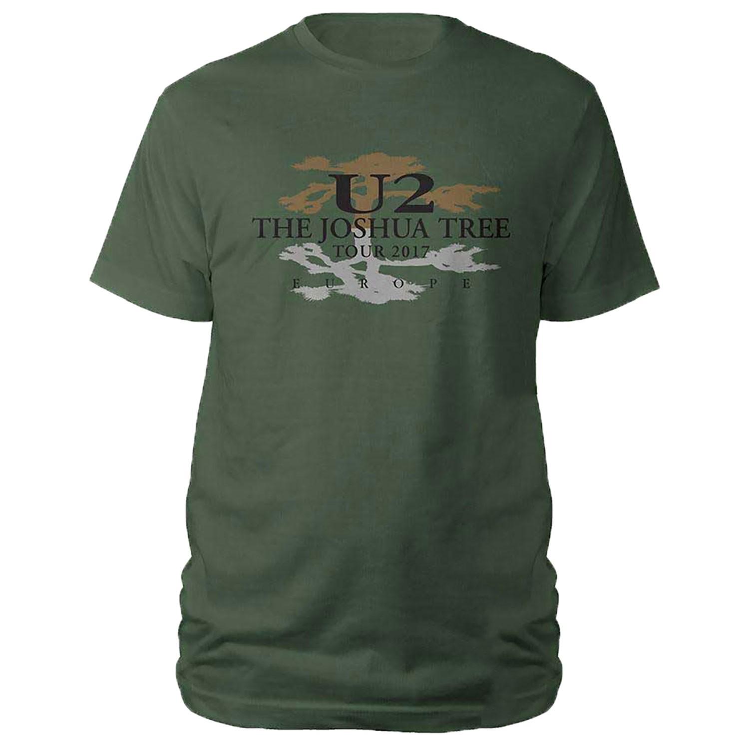 Men s U2 Joshua Tree Logo 2017 T-shirt Small Green S