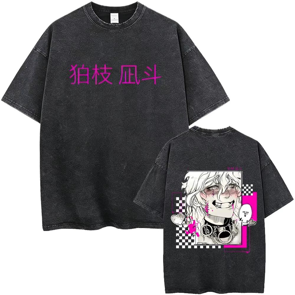 Danganronpa Chiaki Nanami T-Shirt Men Women Cotton Graphic Printed Washed Vintage Manga Retro Streetwear Oversized Unisex Gamer