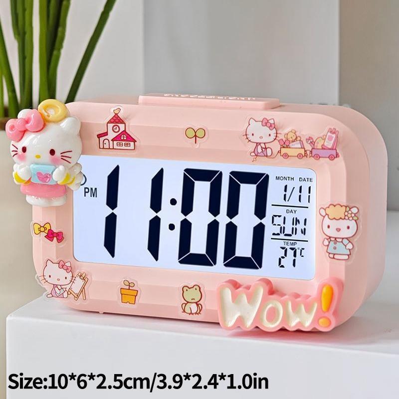 

Hello Kitty Alarm Clock Table Clock Mini Travel-Friendly Clocks Digital Alarm Clock Decorations Desk Accessories Back-to-school Present