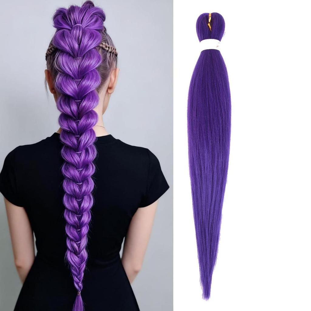 Skpop Demon Hunter Group Anime Cosplay Rumi Children's Purple Braided Ponytail Wig