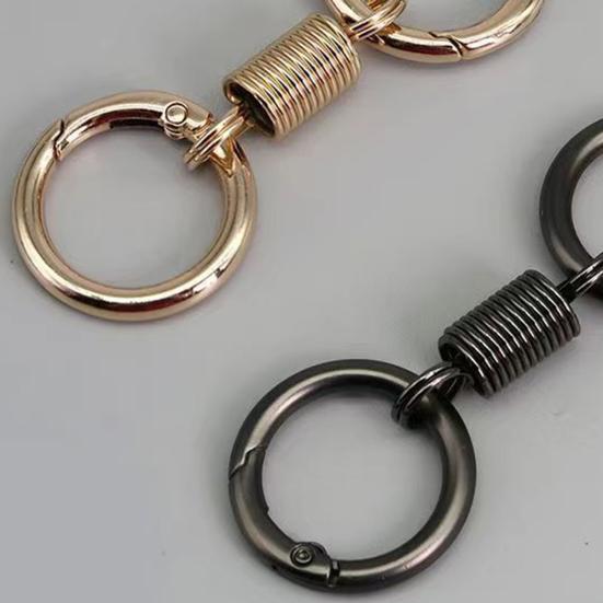 6Pcs Retro Spring Double Ring Keychain Zinc Alloy Anti-Lost Stretchy Key Organizer with Lobster Clasp Multi-functional Tool