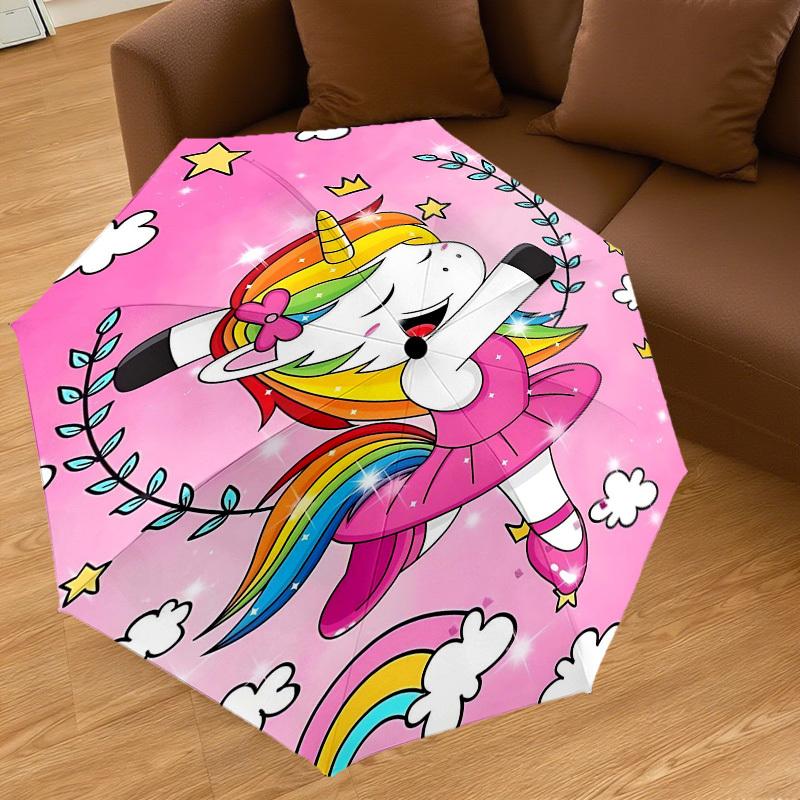 1PC Unicorn Ballet Umbrella-8-Rib Reinforced Portable Folding Travel Suitable for All Seasons Outdoor Daily Use-G363