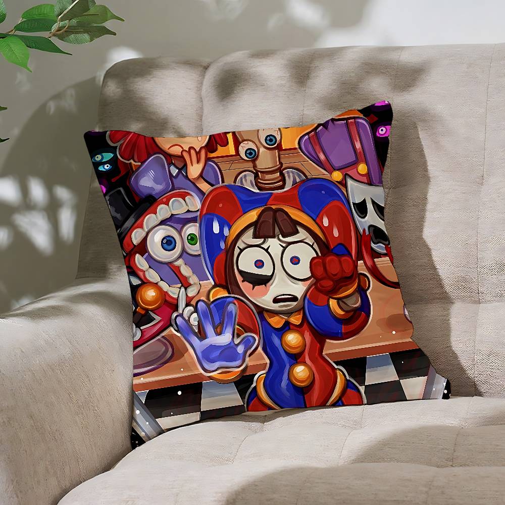 Cartoon The A-Amazing D-DigitalS I-Circus Pillow Case Throw Pillow Cover Nordic Vintage Style Cushion Covers Sofa Couch Seat