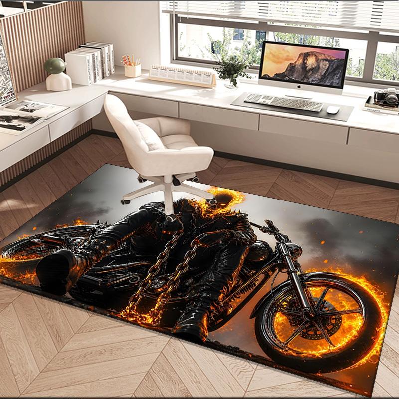 Ghost Rider Area Rug Suitable for Indoor And Outdoor,Carpets for Playroom, Homes, Offices, Living Rooms,Home Decor,Christmas Fan Gift