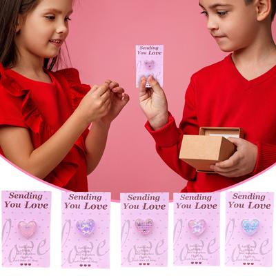 6PC Pocket Card Decoration Gift Diy Card Cross-border Valentine's Day Hug Card Love Card For Children, Friends, Lovers Valentines Party Supplies