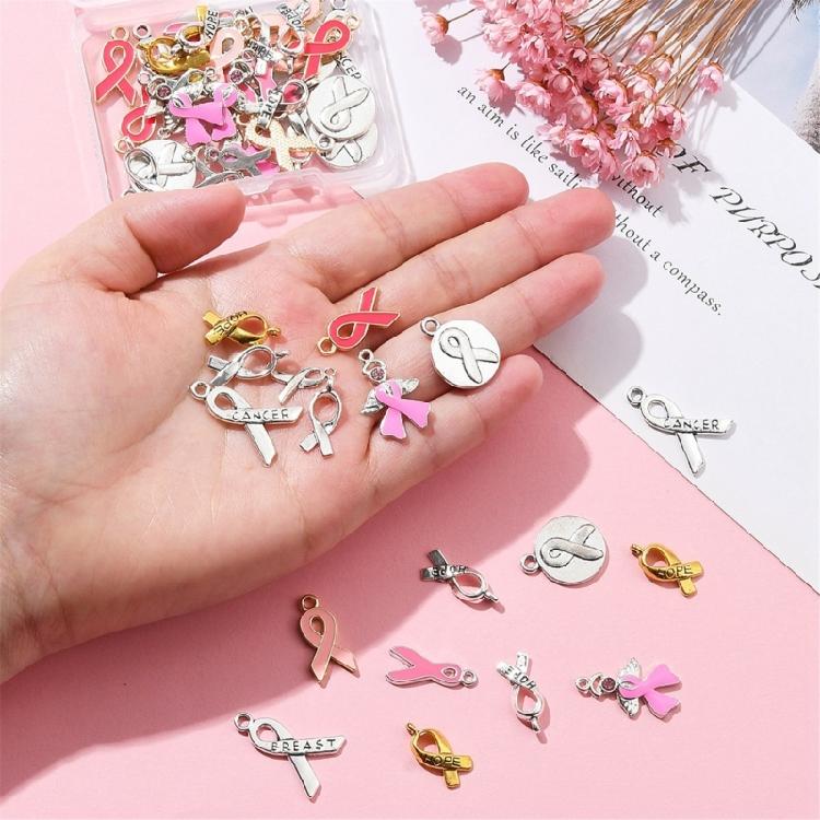 Pack of 50 Alloy Ribbon Pendant Beads for DIY Crafts Metal Drop Oil Choker Charm