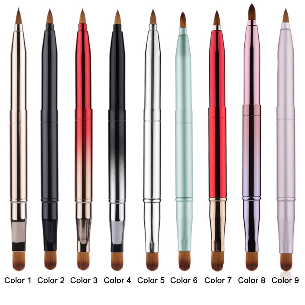 Portable Dustproof Make Up Tool Double Head Retractable Lip Gloss Wands Lipstick Applicators Lip Brush Cosmetic Brush